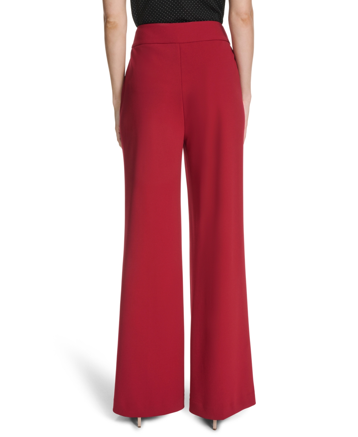 Calvin Klein Women's Mid-rise Wide-leg Pants In Red