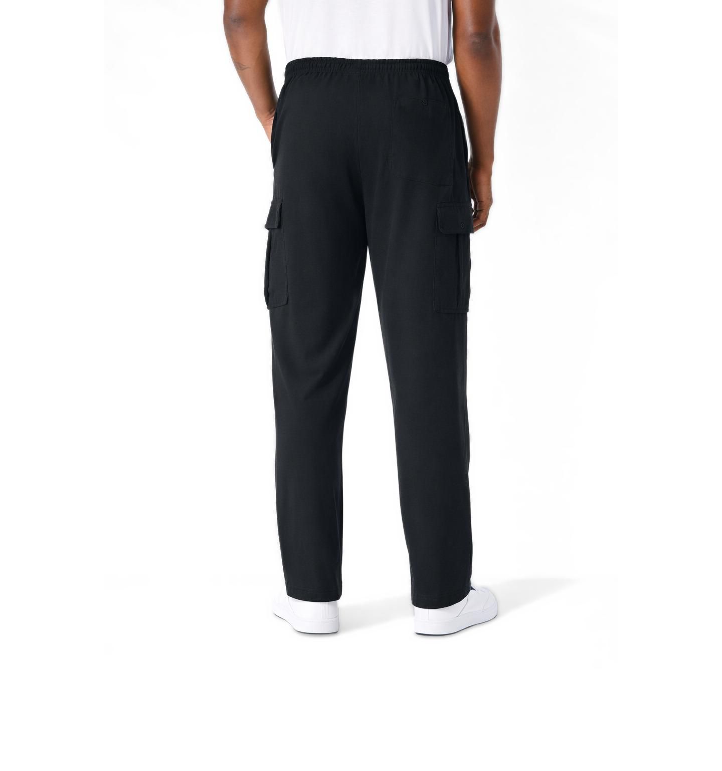 Мужские брюки KingSize Big & Tall Lightweight Jersey Cargo Sweatpants, цвет: Чёрный — фото 3
