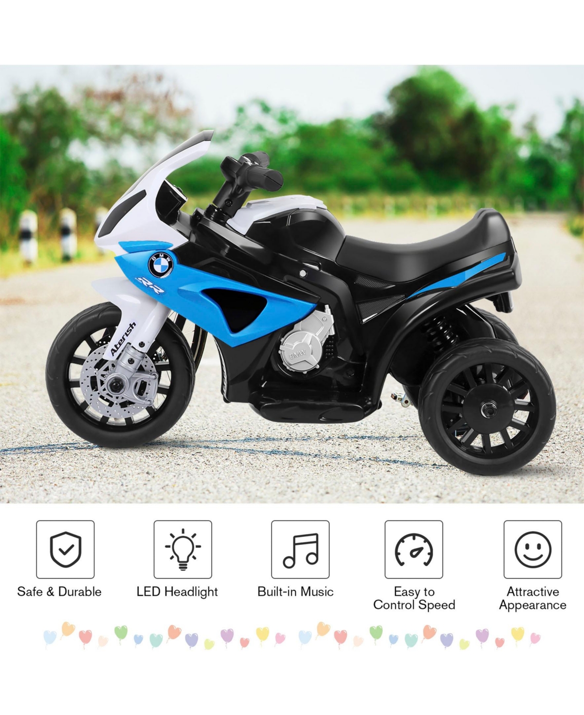 6V Kids 3 Wheels Riding Bmw Licensed Electric Motorcycle