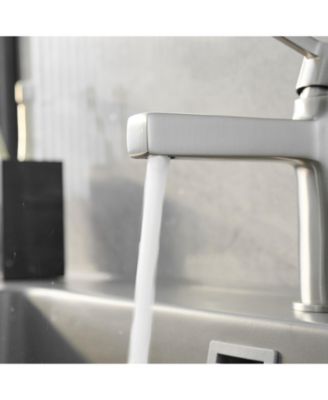 Single Handle Single Hole Modern Bathroom Faucet Bathroom Drip-Free Vanity Sink Faucet in Brushed Nickel