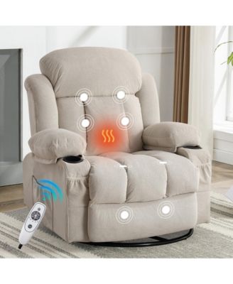 Power Lift Recliner Chair with Heat and Massage Electric Fabric Recliner Chair for Elderly