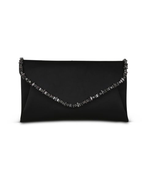 Женские Jewel Badgley Mischka Woman's Mika Elegant Satin Envelope with Crystal Necklace