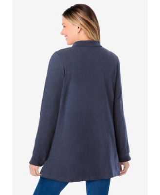 Women's Plus Size Long-Sleeve Polo Shirt