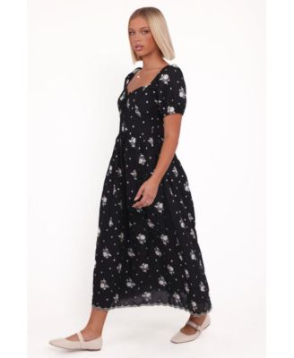 Women's Rosemarie Midi Dress - Black Floral
