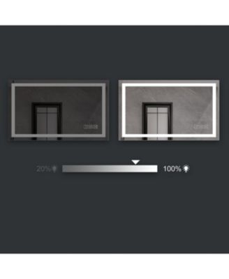 24 x 40 inch LED Lighted Bathroom Mirror, Wall Mounted Dimmable Makeup Vanity Mirror, Tempered Glass Anti-Fog Mirror, 3-Color Adjustable Warm/Natural/White Light, Horizonal & Vertical, ETL Listed