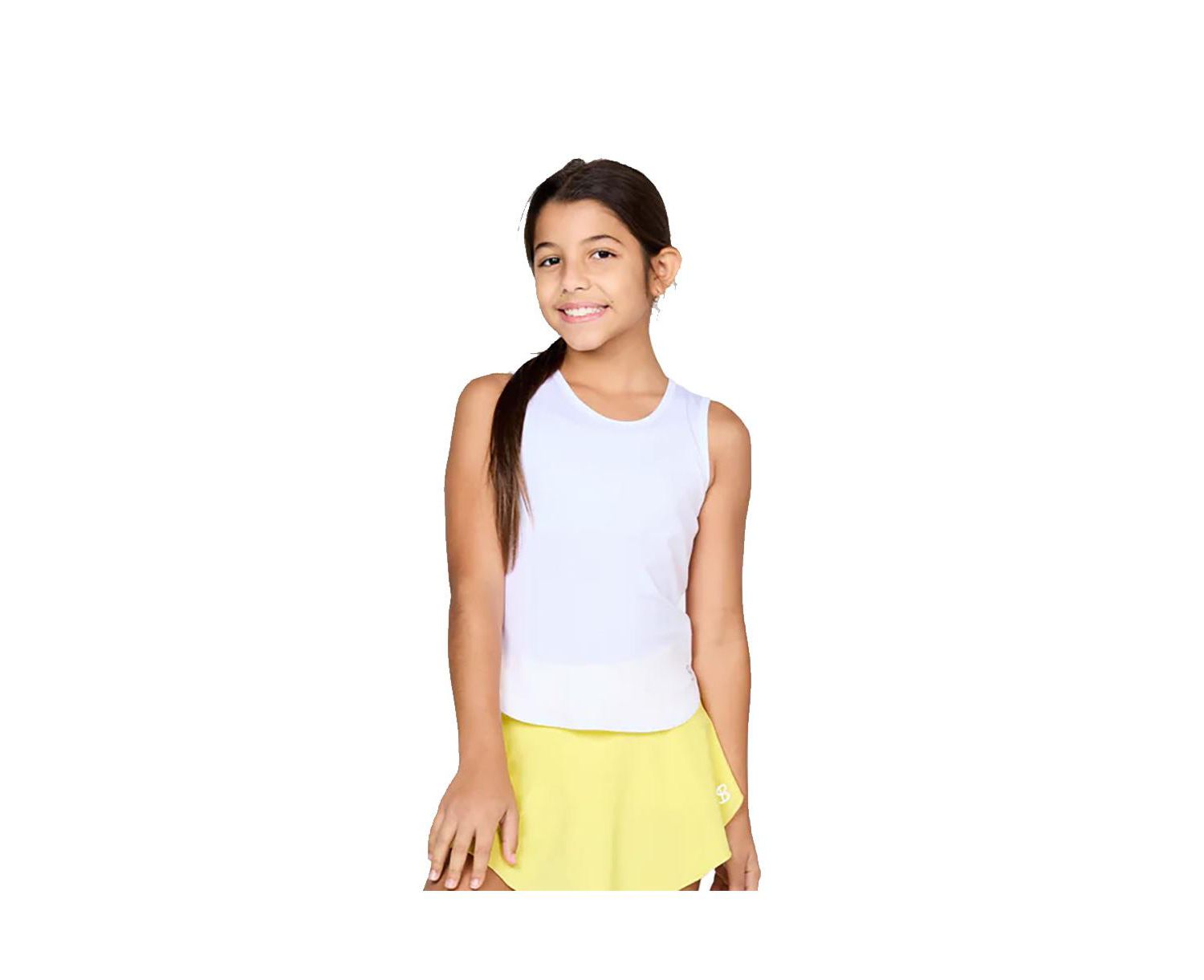 Girls UV White Tennis Tank Top - White / XXS