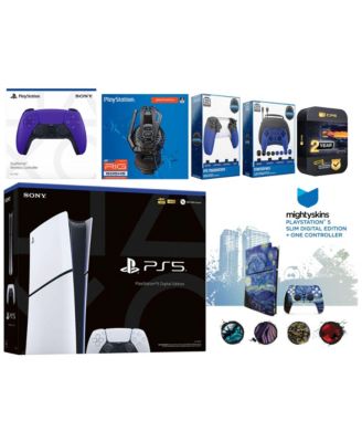 PlayStation 5 Slim Digital with Extra Controller, Plantronics Headset, Gamer Kit, Trigger Kit and MightySkins Decal Voucher