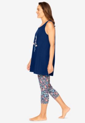 Women's Dreams and Co. Scoopneck Tank and Capri Legging PJ Set
