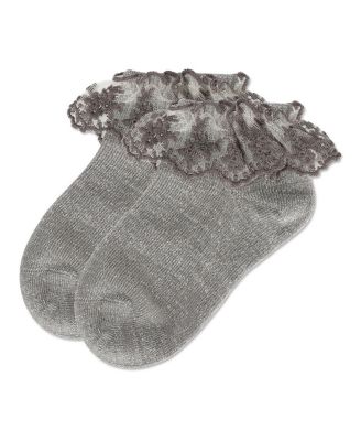 Little Girls Step and Shimmer Ruffle Anklet Socks