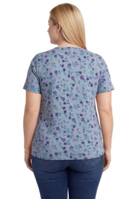 Plus Size Within Perfect Printed Short-Sleeve Crewneck Tee