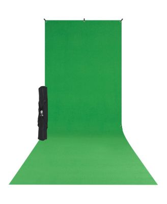 5x12' X-Drop Wrinkle-Resistant Backdrop Kit, Chroma-Key Green Sweep