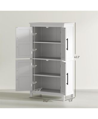 Bathroom Floor Cabinet with Ample Storage for Towels and Bathroom Essentials