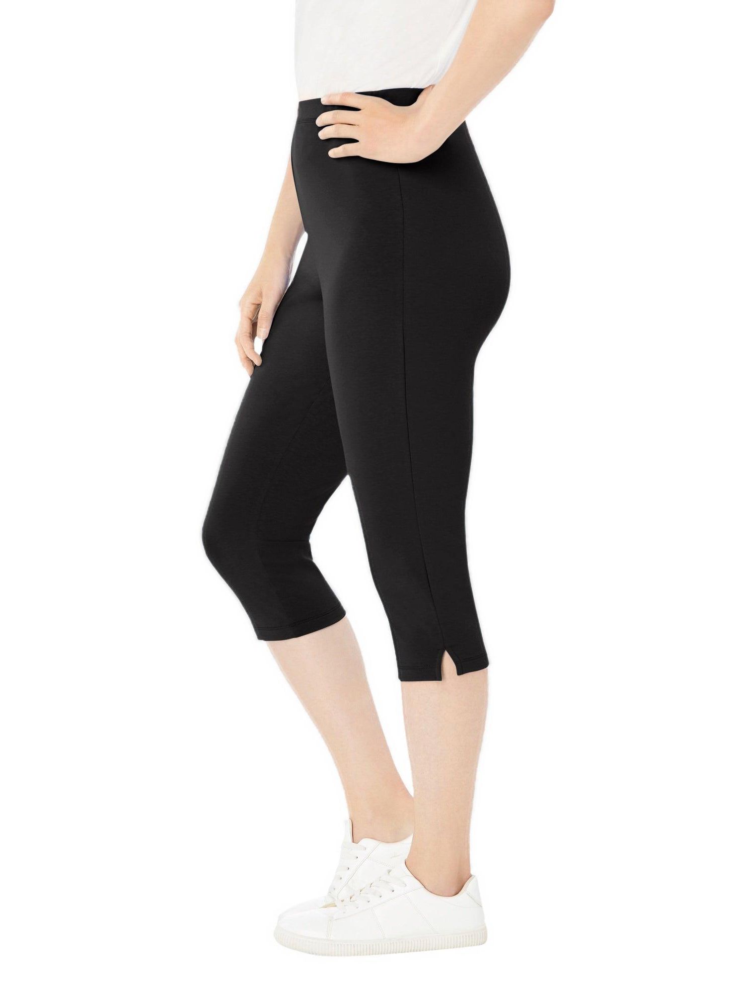 Women's Within Capri Pull-On Stretch Knit Cotton Spandex Leggings