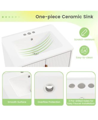 Bathroom Cabinet with Sink Combo Space Saving Vanity Unit with Storage