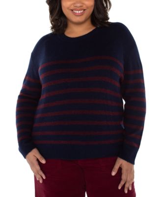 Liverpool Los Angeles - Plus Size Crewneck Drop Shoulder Sweater