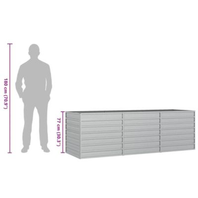 Garden Raised Bed Silver Galvanized Steel Large Garden Raised Bed