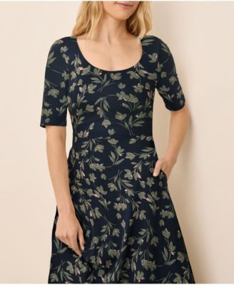 Women's Fit & Flare Scoop Midi Dress