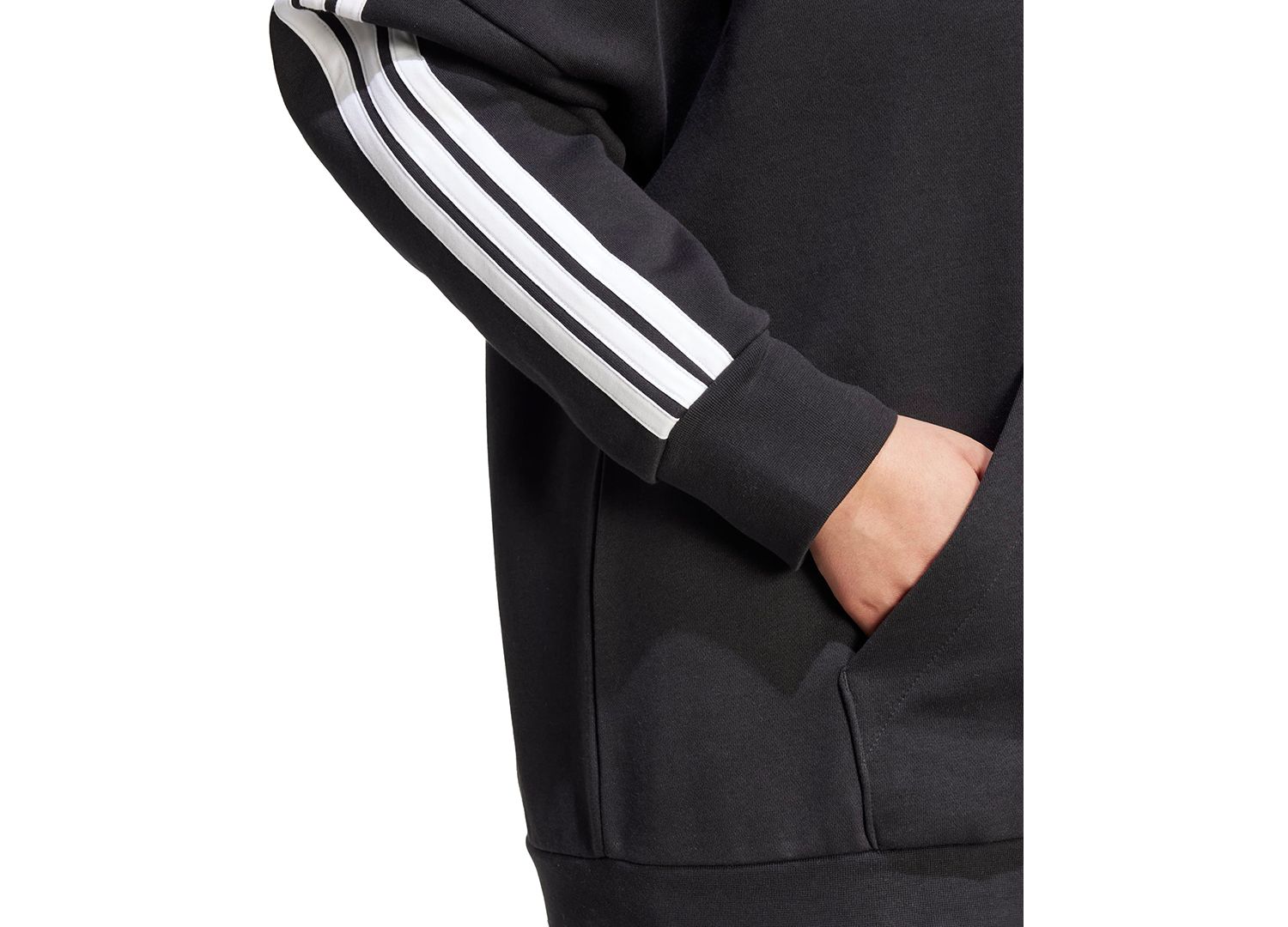Plus Size Essentials 3-Stripes Full-Zip Fleece Hoodie