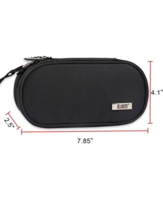 Black Travel Case for PS Vita & PSP - Double Compartment Protective Organizer Bag for PSV, Handheld Consoles & Accessories