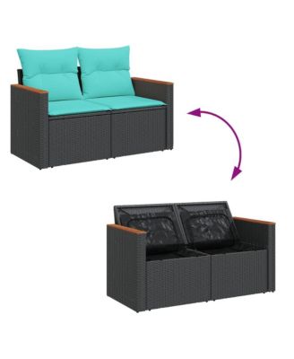 Garden Sofa Black, Blue
