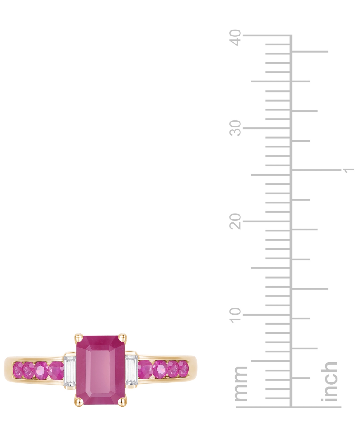 Macy's Gemstone And Diamond Ring (1/20 Ct. T.w.) In 14k Gold And White Gold In Pink