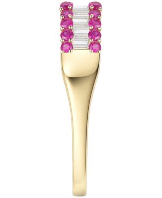 Gemstone and Diamond Ring (1/4 ct. t.w.) in 14K Gold (also in 14K White Gold)