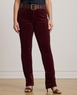 Plus Size Stretch Mid-Rise Straight Pants