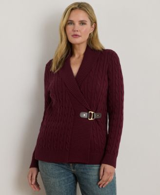 Lauren Ralph Lauren - Plus Size Long-Sleeve Buckled Sweater