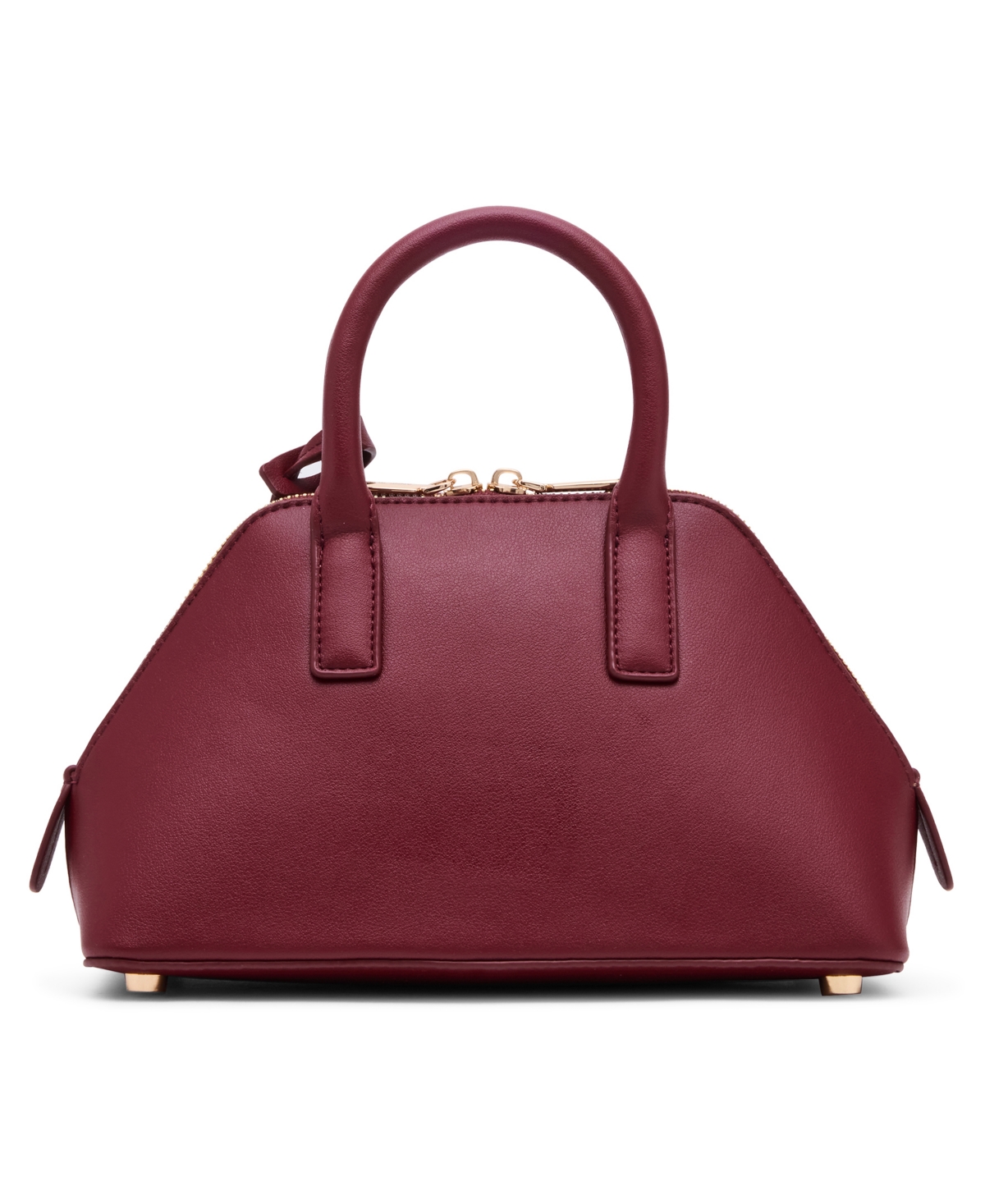 Anne Klein Convertible Strap Small Angled Bowler Bag In Burgundy
