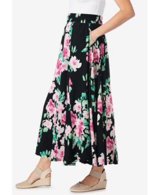 Plus Size Wide Elastic Waist Skirt