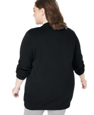 Plus Size Fleece Baseball Jacket