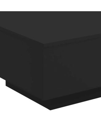 Coffee Table Black Engineered Wood Low Durable Coffee Table