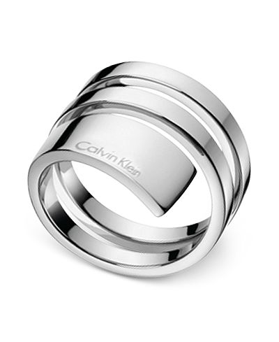 Calvin Klein beyond Silver-Tone Stainless Steel Wrap Ring KJ3UMR000106