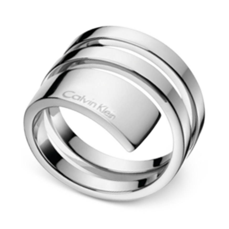 Calvin Klein beyond Silver Tone Stainless Steel Wrap Ring KJ3UMR000106