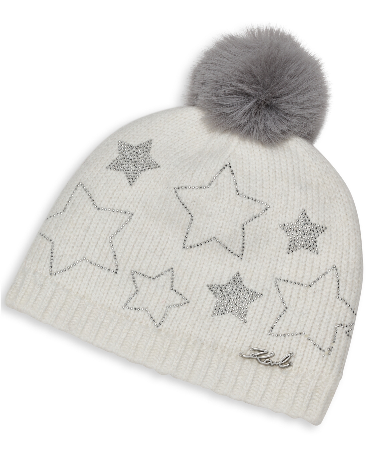 Karl Lagerfeld Paris Women's Studded Star Detail Beanie