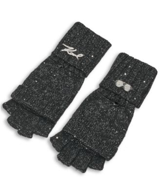 KARL LAGERFELD PARIS - Women's Sequin Flip Top Gloves