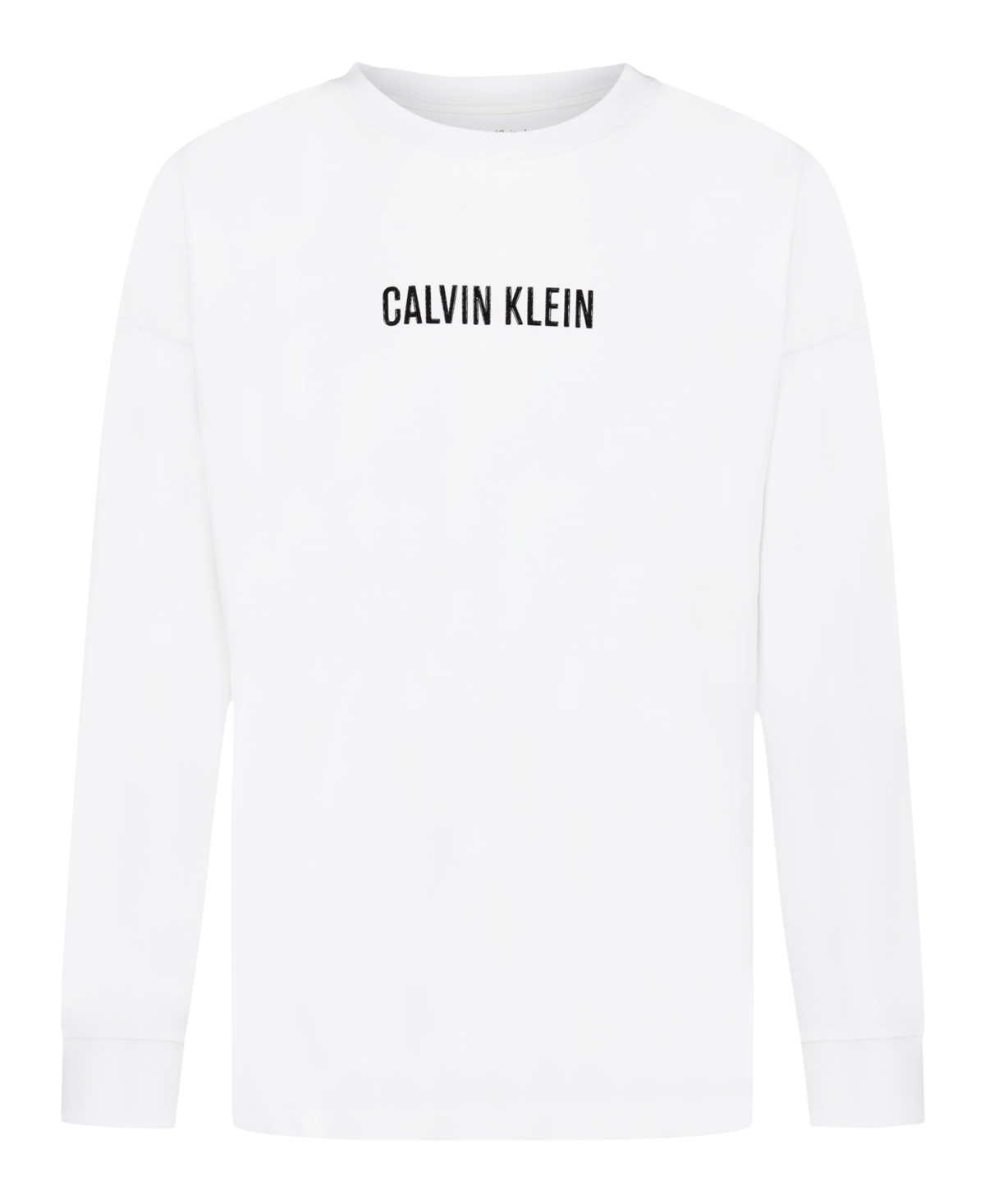 Calvin Klein Boys 8-20 Impact Font Long Sleeve T-shirt In White