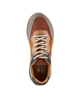 Women's Spring Step BOOKER Retro Leather Sneakers with Removable Insoles and Bold Suede Accents
