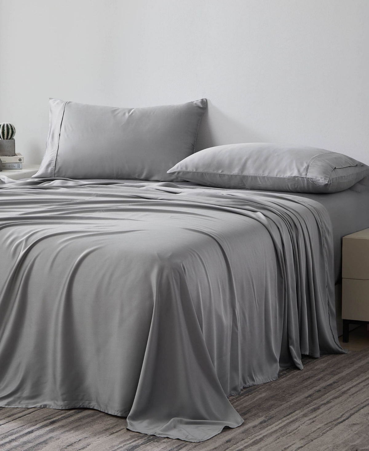 Southshore Fine Linens Solid Extra Deep Pocket 500- Thread Count 4-pc. Sheet Set, California King In Gray