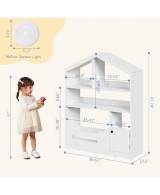 Kids Bookshelf and Toy Storage, Wooden Kids Bookcase