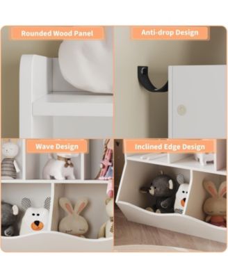 1 Count  Stylish Wooden Toy Shelf, Toy Storage and Organization Shelf, Double-Layer Children's Bookshelf, Ideal for Game Rooms and Corridors