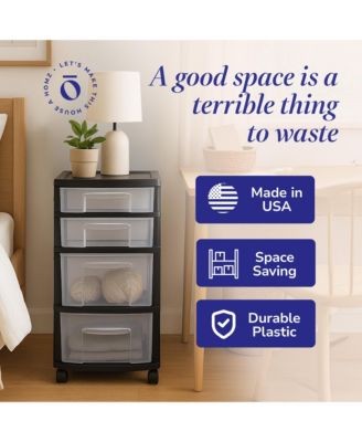 Plastic 4 Drawer Medium Home Storage Container