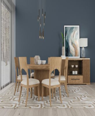 Frandlyn 7pc Dining Set (Round Dining Table + 6 Side Chairs)