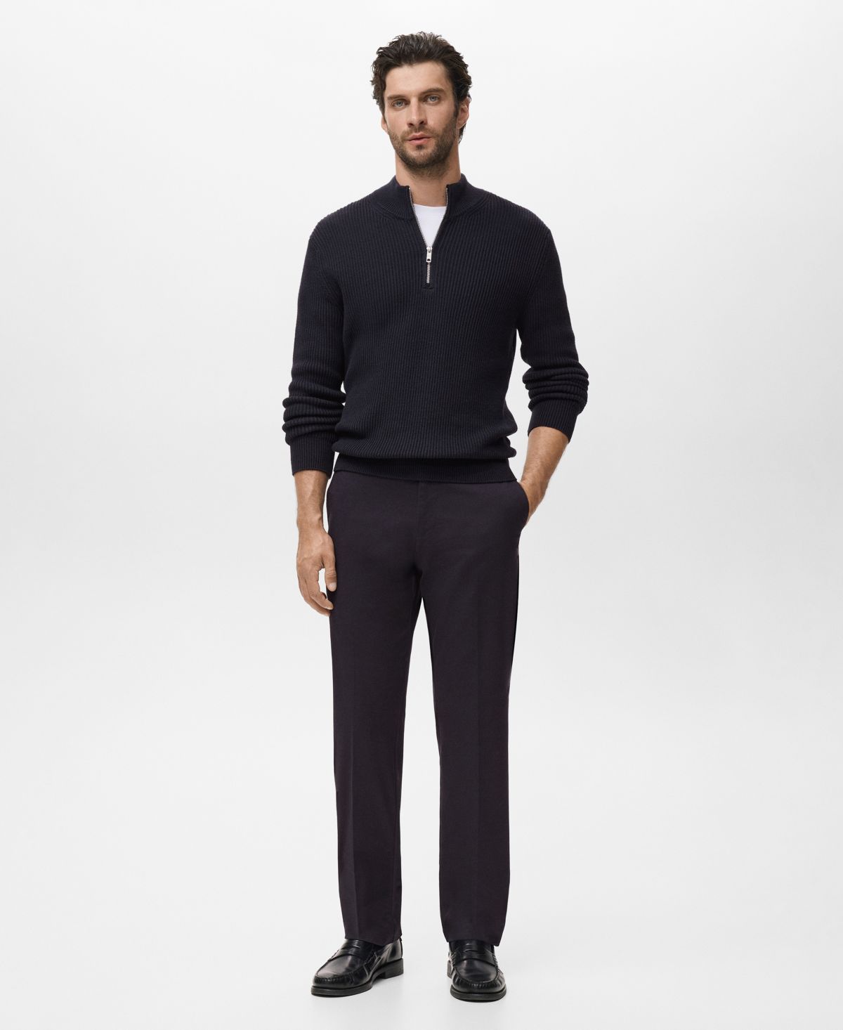 Мужской хлопчатобумажный свитер с высоким воротом Perkins