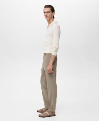 Men's Pleated Slim-Fit Pants