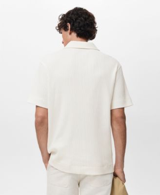 Men's Textured Knitted Polo Shirt