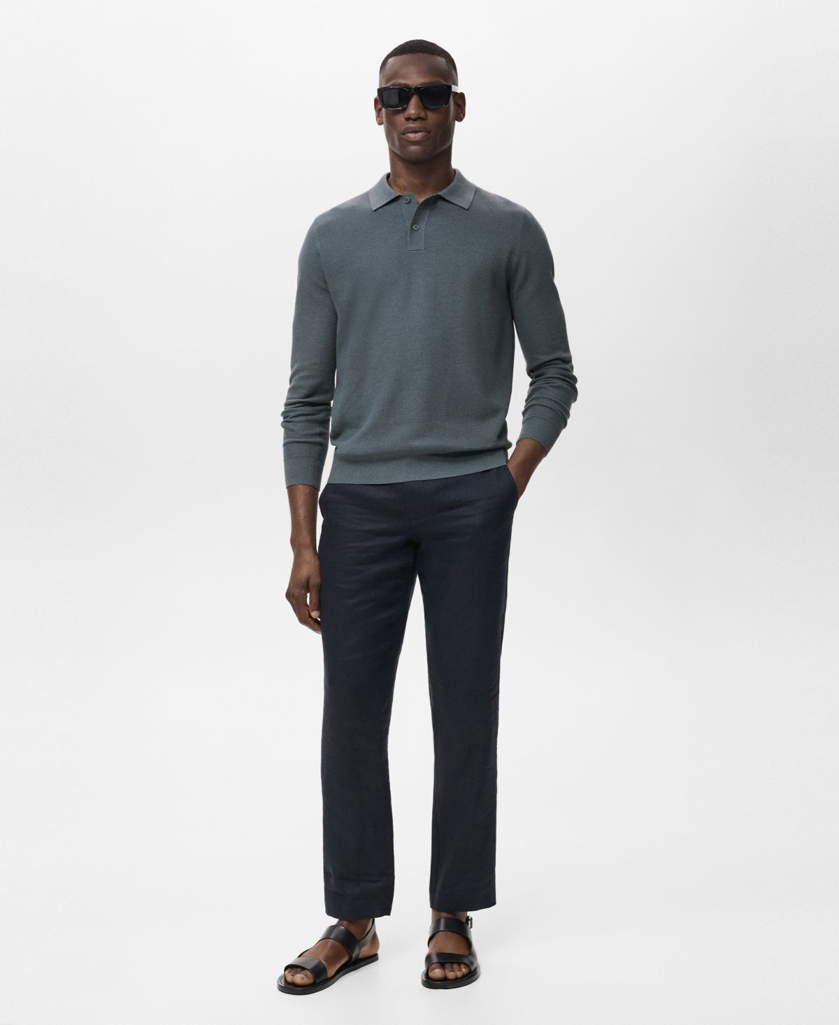 Мужская рубашка поло из микроструктурированного хлопка