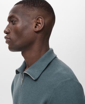 Men's Microstructure Zipper Collar Sweater