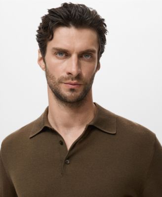 Men's Wool Knitted Polo Sweater
