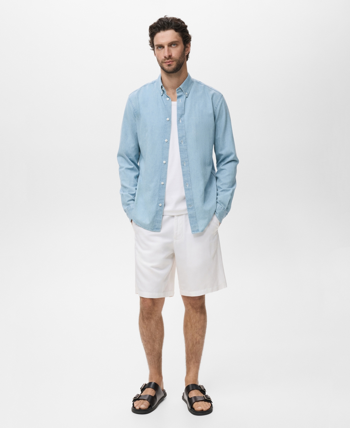 Mango Men's Regular Fit Denim Shirt In Multi
